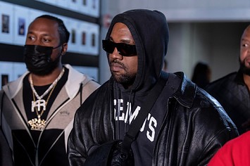 Ye arrives to the arena for the fight between Jamel Herring and Shakur Stevenson at State Farm Arena