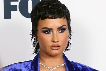 Demi Lovato poses at the 2021 iHeartRadio Music Awards
