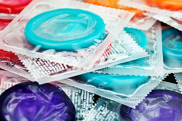 Colourful condoms