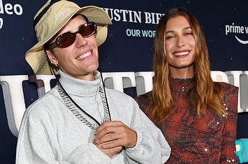 Justin Bieber and Hailey Bieber attend the 'Justin Bieber: Our World' event