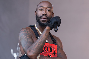 Rapper Freddie Gibbs performs on stage during weekend two of the Austin City Limits Festival