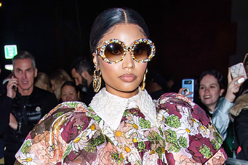 Rapper Nicki Minaj is seen leaving the Marc Jacobs Fall 2020 runway show