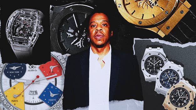 The best watches in Jay-Z’s collection of all time, including his Jacob and Co. Five Time Zone, Richard Mille 56 Customized “Blueprint”, 1-of-1 Rolex &amp; more.  