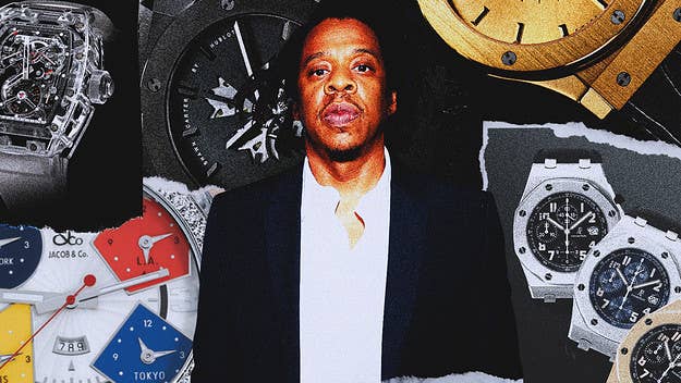 The best watches in Jay-Z’s collection of all time, including his Jacob and Co. Five Time Zone, Richard Mille 56 Customized “Blueprint”, 1-of-1 Rolex & more.