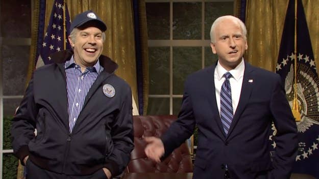 Jason Sudeikis returned to 'SNL' for the first time since he left the show in 2013, as he revisited his Vice President Joe Biden impression in the cold open.