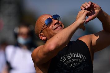 Vin Diesel appears at the F1 Grand Prix of Italy