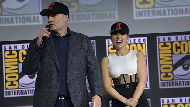 While on the American Cinematheque Award red carpet, Kevin Feige revealed that Scarlett Johansson is working on a "secret" Marvel project as a producer.