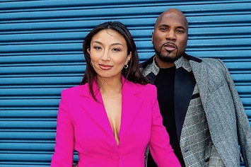 Jeannie Mai and Rapper Jeezy are seen arriving to the Pamella Roland fashion show