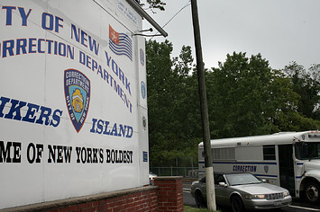 A view of the entrance to the Rikers Island prison complex where Dominique Strauss-Kahn is being held while awaiting another bail hearing.