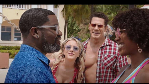John Cena and Lil Rel Howery star in this summer's upcoming Hulu original comedy 'Vacation Friends,' which is set to hit the streamer on August 27.