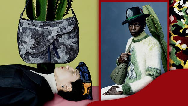 The Dior ready-to-wear winter 2021-2022 men’s collection features hand painted designs by artist Peter Doig. 
