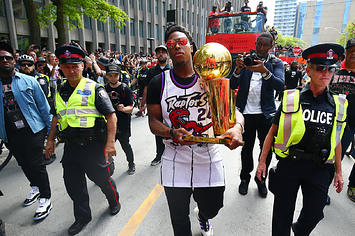 Kyle Lowry at Toronto Raptors championship parade