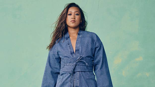 Sustainable design choices are at the heart of the new collab collection, which features a denim kimono. It's slated to launch later this month.