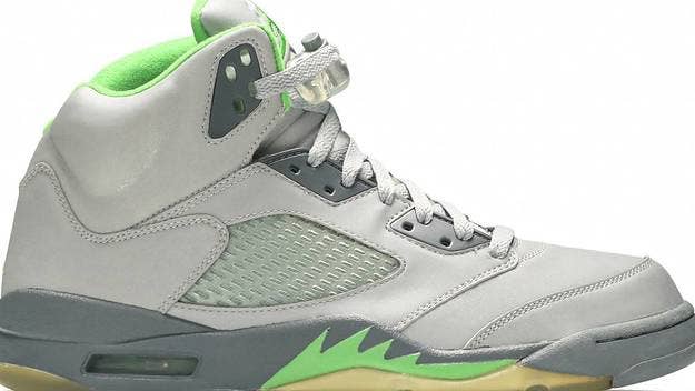 Originally released in 2006, the 'Green Bean' Air Jordan 5 Retro is set to make its first retail appearance in 15 years when it releases during Spring 2022.