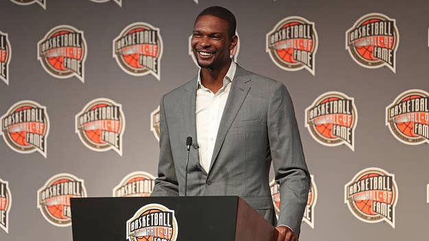 The Naismith Memorial Basketball Hall of Fame on Saturday welcomed 16 new members, including Chris Bosh, Paul Pierce, Chris Webber, and Ben Wallace.