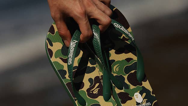 BAPE® lace classic Havaianas in the all-time ABC camo to create the ultimate flip-flop flex. Here's how to cop your pair when they touch down in Australia.