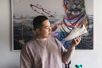 Andy Dang poses with the USPS x Nike Air Force 1