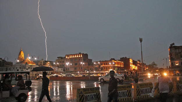 At least 70 people died in lightning strikes in India on Sunday, including 11 at a popular tourist attraction known as Amber Fort in the state of Rajasthan.
