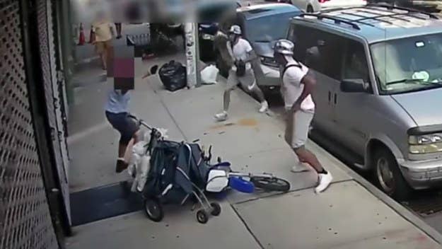 The NYPD has released surveillance video showing the moment when a U.S. Postal Service worker was attacked in Brooklyn on Monday by two men.