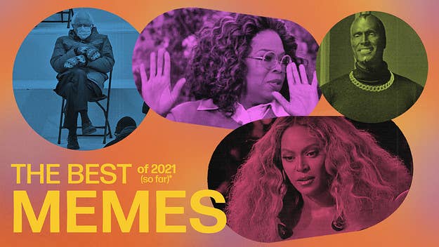 Everything from Bernie Sanders to Jay-Z, Oprah, 'Squid Game,' The Weeknd, and 'WandaVision,' have made our list of the best memes and viral moments of the year.