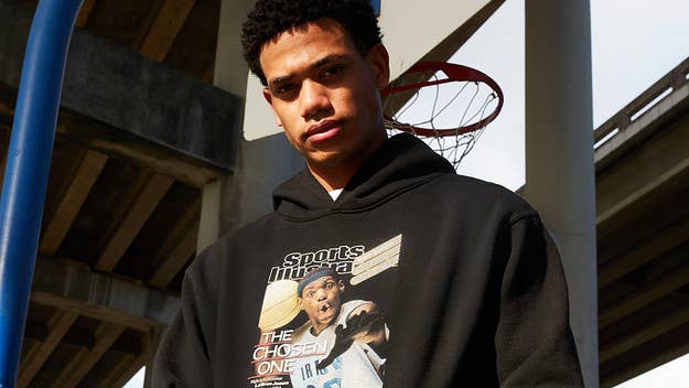 The new collection sees LeBron James' first 'Sports Illustrated' magazine cover from 2002, when he was in high school, emblazoned across t-shirts and hoodies.
