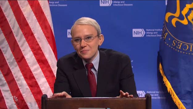 This week's 'SNL' opened with Kate McKinnon’s Anthony Fauci attempting to clear up any confusion surrounding the CDC's new mask guidance with scenarios.