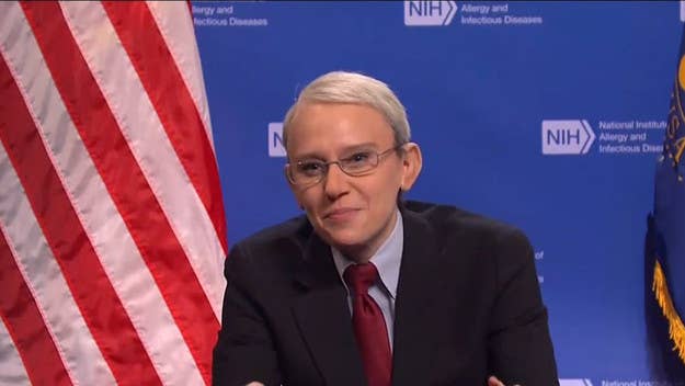 This week's 'SNL' opened with Kate McKinnon’s Anthony Fauci attempting to clear up any confusion surrounding the CDC's new mask guidance with scenarios.