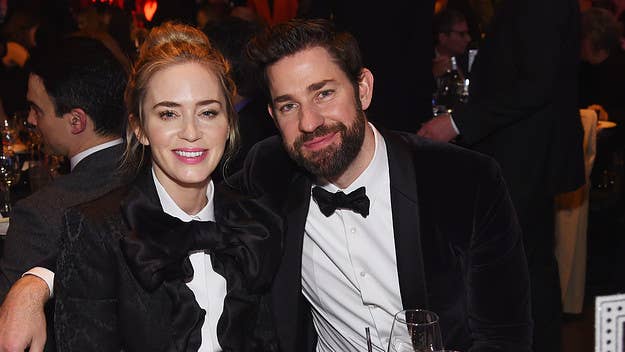 John Krasinski kept the joke going after comedian Amy Schumer wrote on Instagram that he and Emily Blunt have a "pretend marriage for publicity"