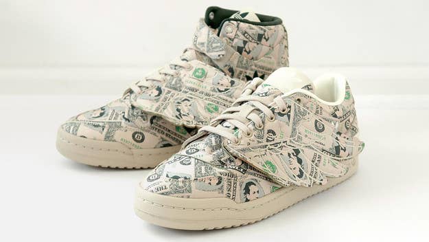 Adidas and Jeremy Scott are teaming up again for winged, money print pairs of Forums. Find out the details on the retro sneakers, release dates, and more.