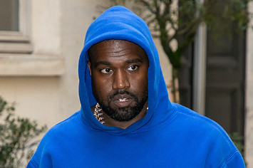 Kanye West Wearing a Yeezy Gap Perfect Hoodie