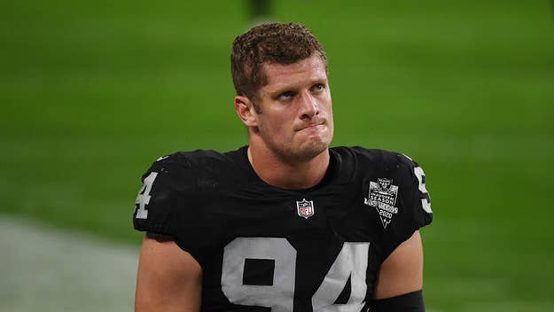 Raiders defensive end Carl Nassib is the first active openly gay NFL player, after making an announcement in a video on his Instagram page Monday.