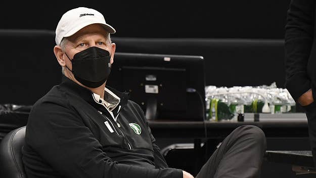 Danny Ainge announced his retirement after the Celtics were eliminated by Kyrie Irving and the Brooklyn Nets, with Brad Stevens set to assume his role.