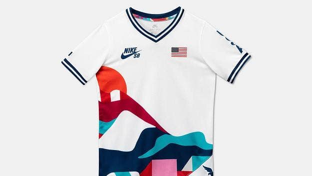 Nike SB taps artist and former professional skateboarder Piet Parra to create federation kits for the United States, Japan, France, and Brazil at the Olympics.