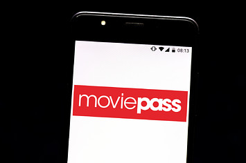 In this photo illustration a MoviePass logo seen displayed on a smartphone.