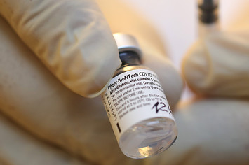 The Pfizer/BioNTech vaccine is pictured at a nursing home of the Sozial-Betriebe-Köln.