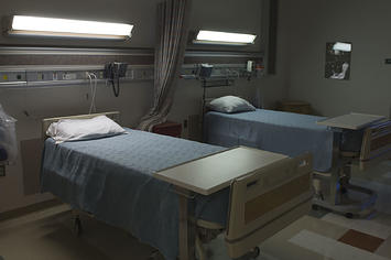 Empty hospital beds