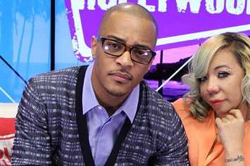 T.I. and Tiny at the Young Hollywood Studio.