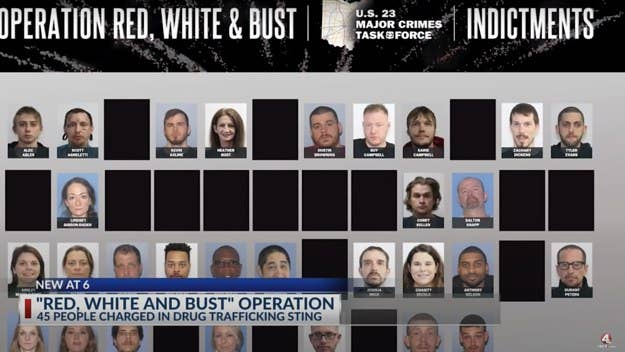 Ohio authorities have indicted 45 people in a drug sting. Twenty-nine of them have been arrested, seven remain at large, and nine were already in custody.