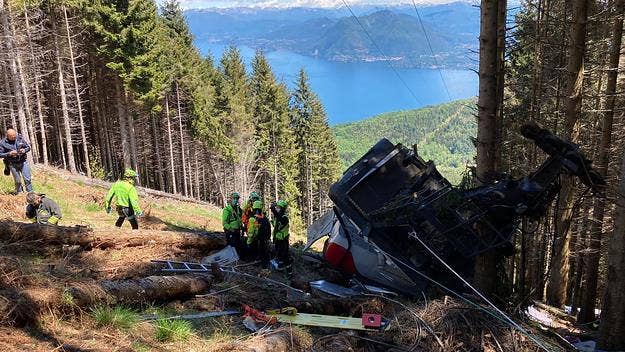 The fall was reportedly a result of a cable breaking, according to Stresa Mayor Marcella Severino, who said the car overturned "2 or 3 times."