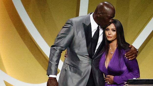 Kobe Bryant's wife Vanessa, joined by Michael Jordan, speaks for her late husband at his enshrinement into the Naismith Basketball Hall of Fame.