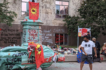 Ryerson University statue toppled amid residential school protests