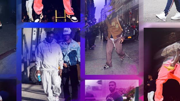 Here's how some of our favorite celebs have styled themselves in sweatpants over the years, including Pharrell, Rihanna, Travis Scott, Drake & more.