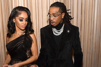 Saweetie and Quavo attend the 2019 GQ Men of the Year celebration.