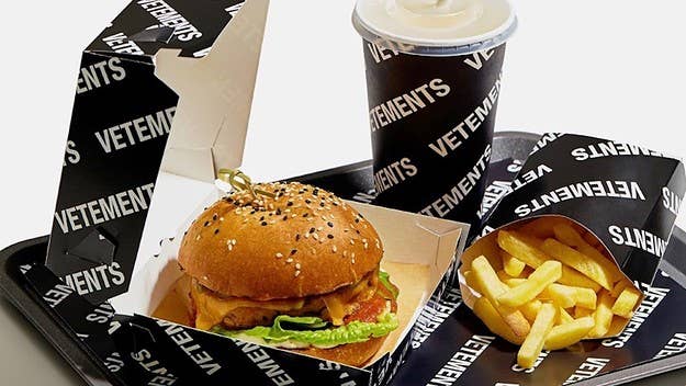 The luxury brand has launched a fast food combo meal with logo-heavy sustainable packaging. The burger is available exclusively at KM20 in Moscow.