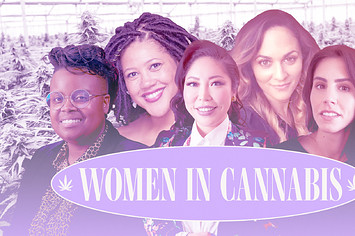 Women in Cannabis: l r Amber Senter, Arienne Carrington, Susan Hwang, Devon Richardson, Kate Miller.