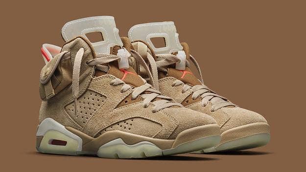 Travis Scott and Jordan Brand are dropping the Air Jordan 6 'British Khaki' collab on his 29th birthday. Click here for the official release date & where to buy