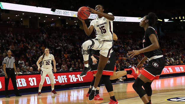At 15, the Mississauga, Ontario native went viral for being the first Canadian woman to perform an in-game dunk. Now, she's turning heads at March Madness.