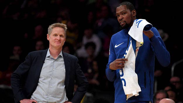 Kevin Durant gave a brief response to Steve Kerr's comments that coaching that 2019-20 Golden State Warriors was more enjoyable than coaching the '18-19 team.