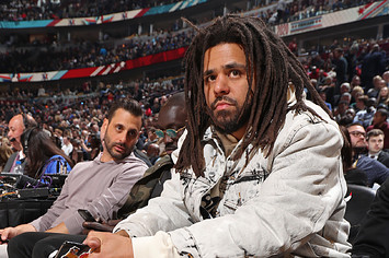 J. Cole attends the 69th NBA All-Star Game