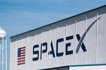 The SpaceX hangar on Pad 39A at Kennedy Space Center in Florida.